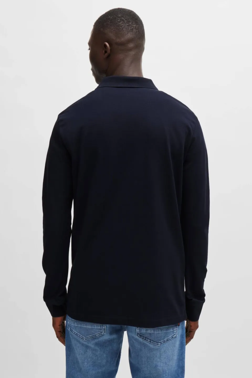 Boss slim fit polo Passerby met logo dark blue, foto 3