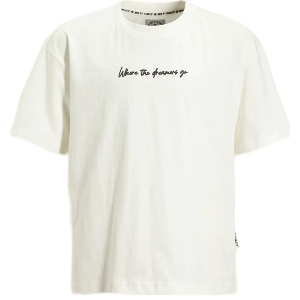 Me & My Monkey oversized T-shirt met printopdruk wit Off-white
