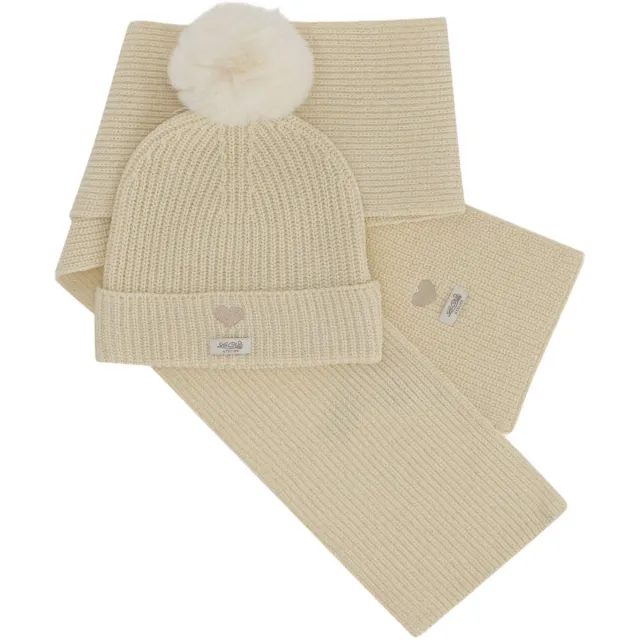 Le Chic muts en sjaal set ecru