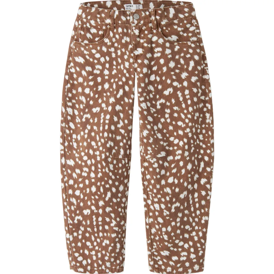 NAME IT barrel casual broek met print bruin, foto 2
