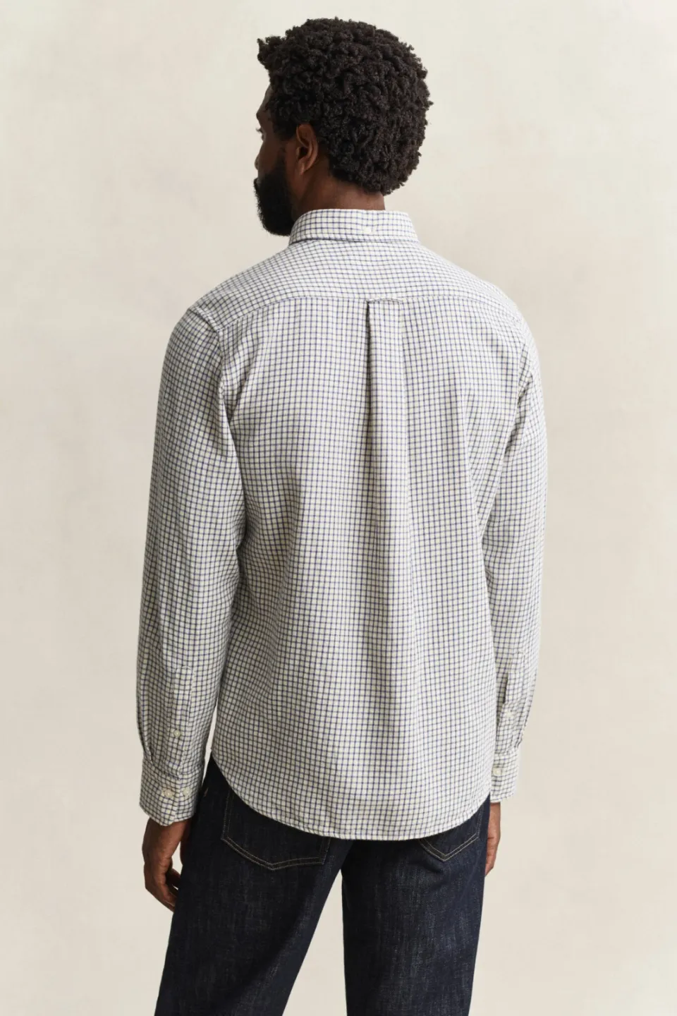 Gant flanel regular fit geruit overhemd - blue horizon, foto 4