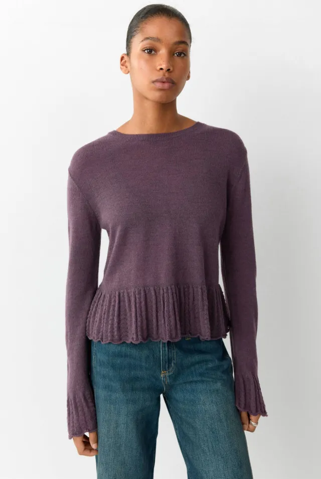Mango TEEN trui met ruches - paars