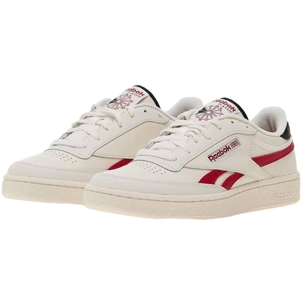Reebok Club C Revenge leren sneakers - ecru/rood, foto 2