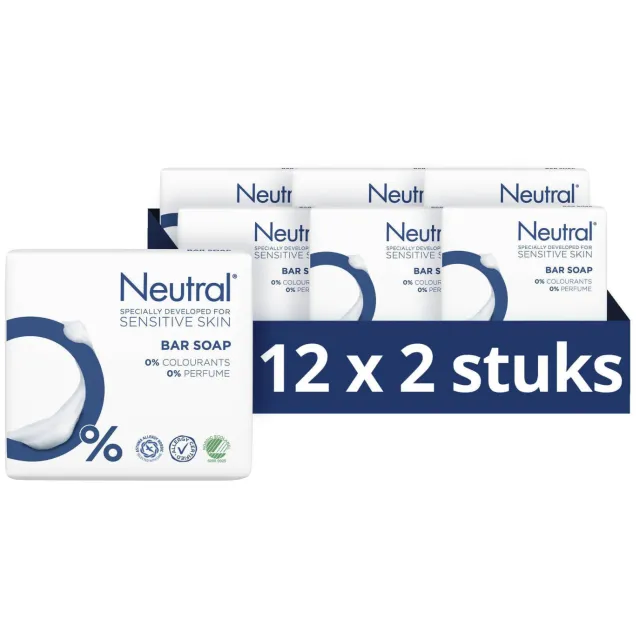 Neutral zeep tablet Parfumvrij - 12 x 200 g