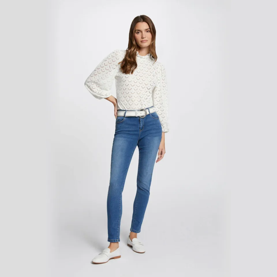 Morgan skinny jeans medium blue denim, foto 3