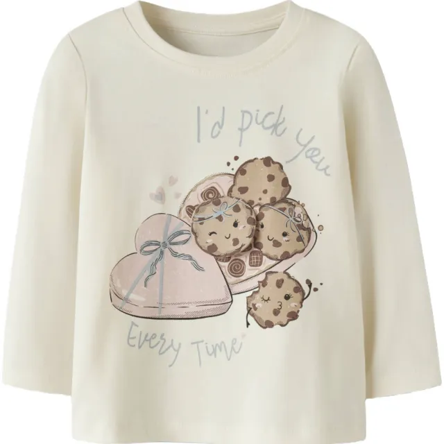 NAME IT MINI longsleeve met print ecru