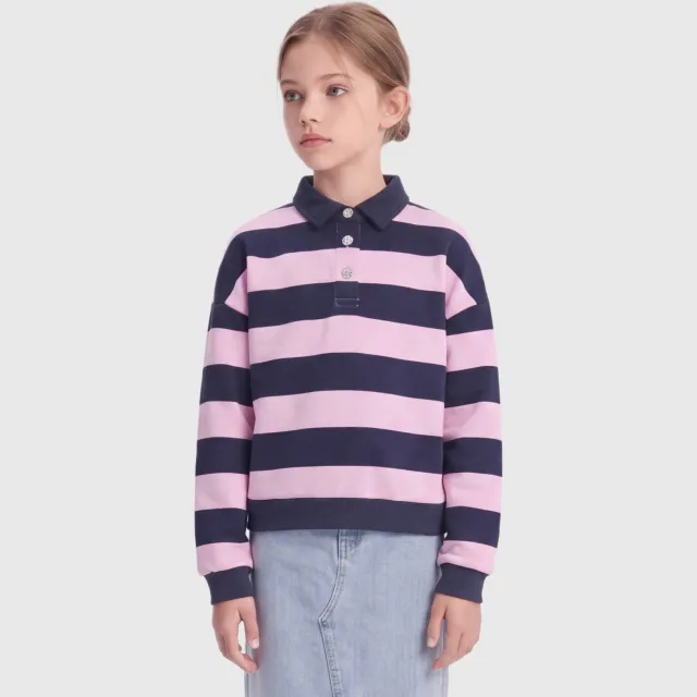 Only KIDS ONLY GIRL gestreepte sweater - donkerblauw/roze