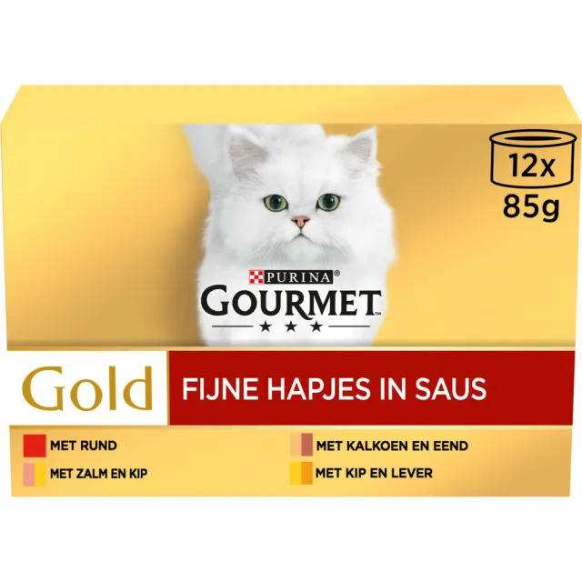 Gourmet Gold Fijne Hapjes natvoer kat in saus multipack, foto 2