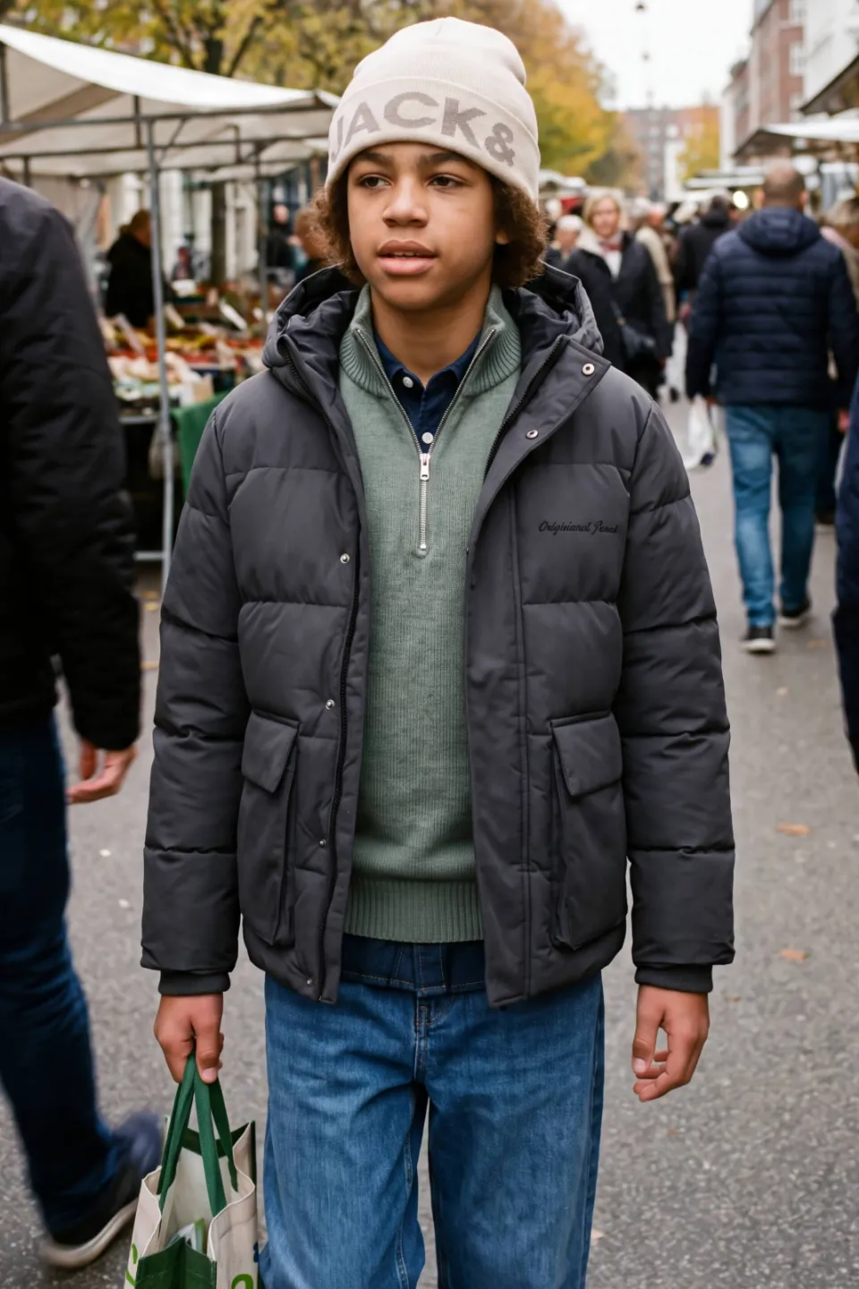 Jack & Jones pufferjas donkergrijs, foto 5