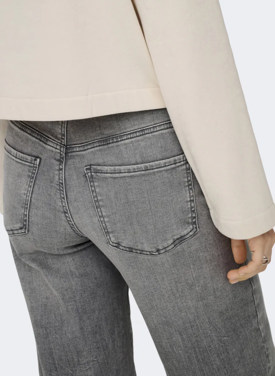 JDY high waist wide leg jeans grey denim, foto 6