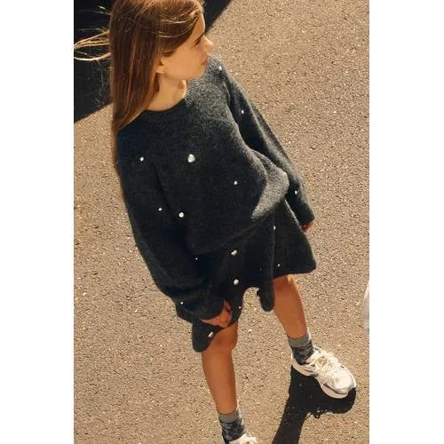 Shoeby korte rok met studs grijs, foto 3