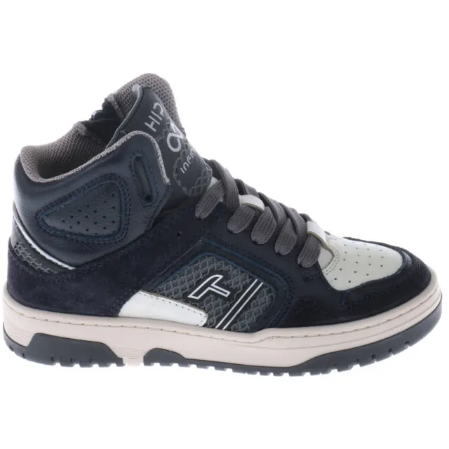 Hip leren sneakers donkerblauw