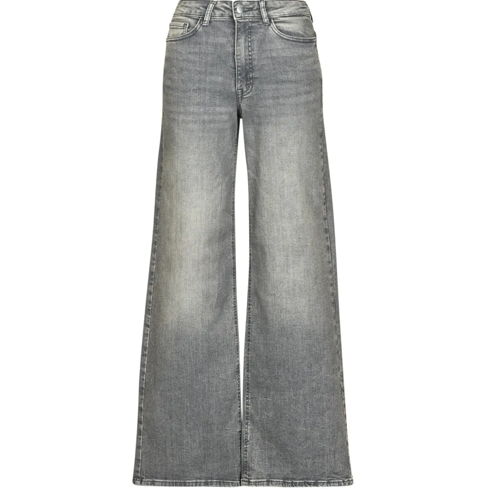 JDY high waist wide leg jeans grey denim, foto 2