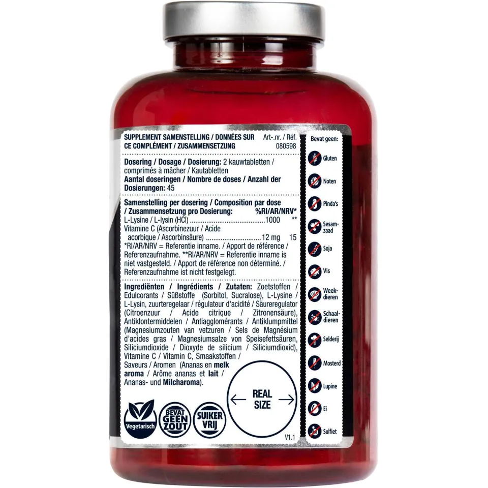 Lucovitaal L-Lysine 1000 mg - kauwtablet, foto 2