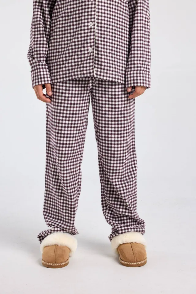 America Today geruite pyjamabroek - donkerrood/wit, foto 4