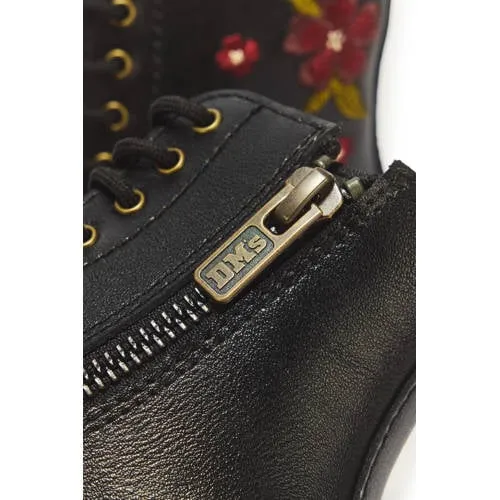 Dr. Martens 1460 Pascal leren gebloemde enkelboots met borduursels - zwart, foto 5