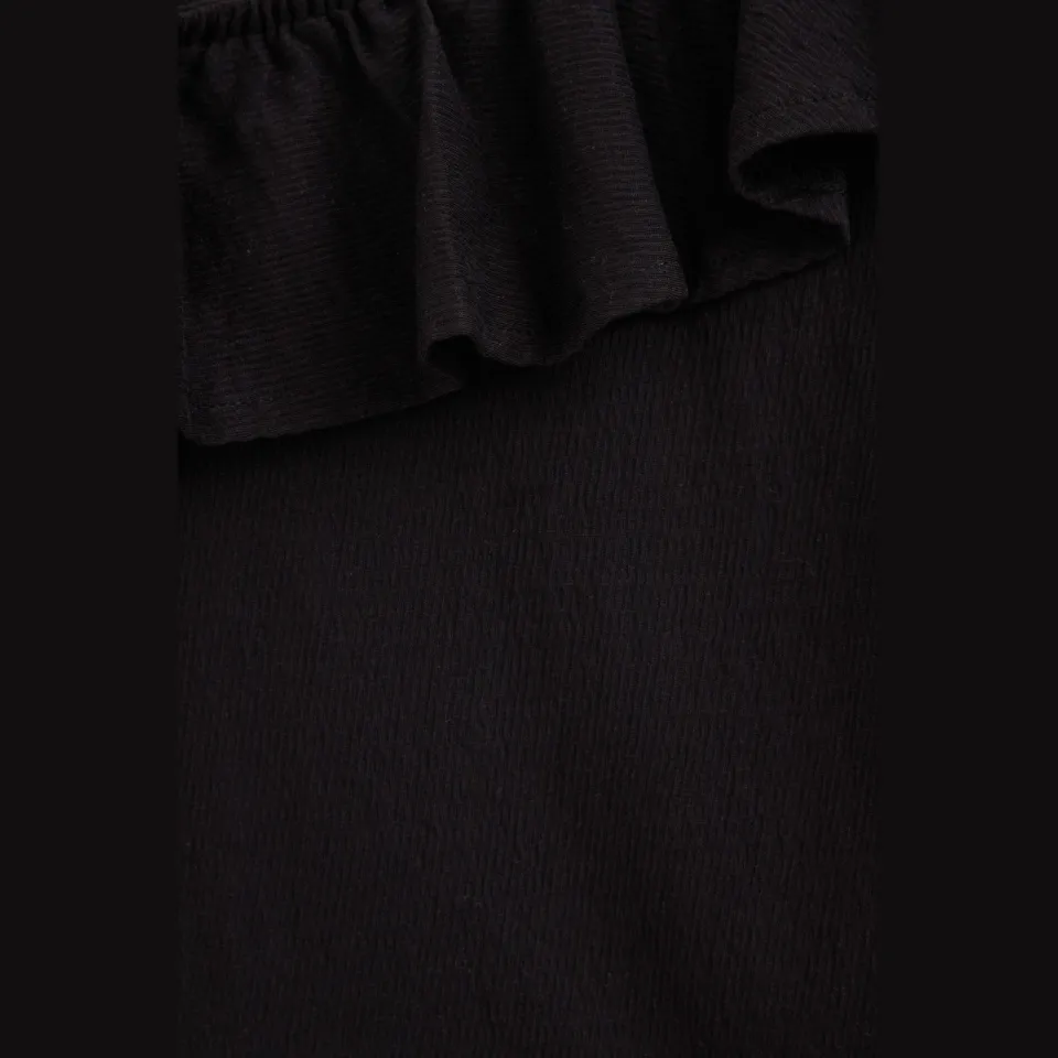 WE Fashion one shoulder top met ruches zwart, foto 6