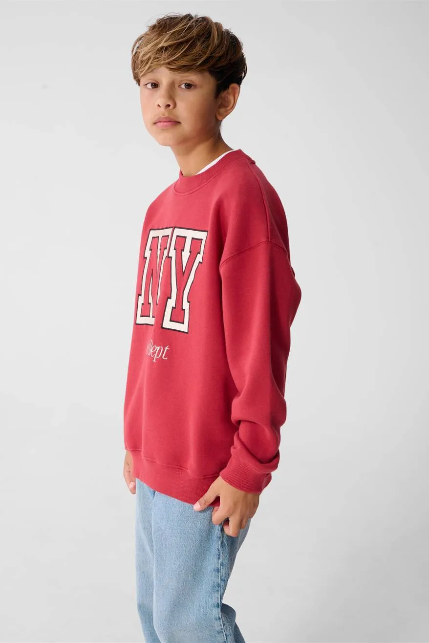 Shoeby oversized sweater met tekst - rood, foto 5