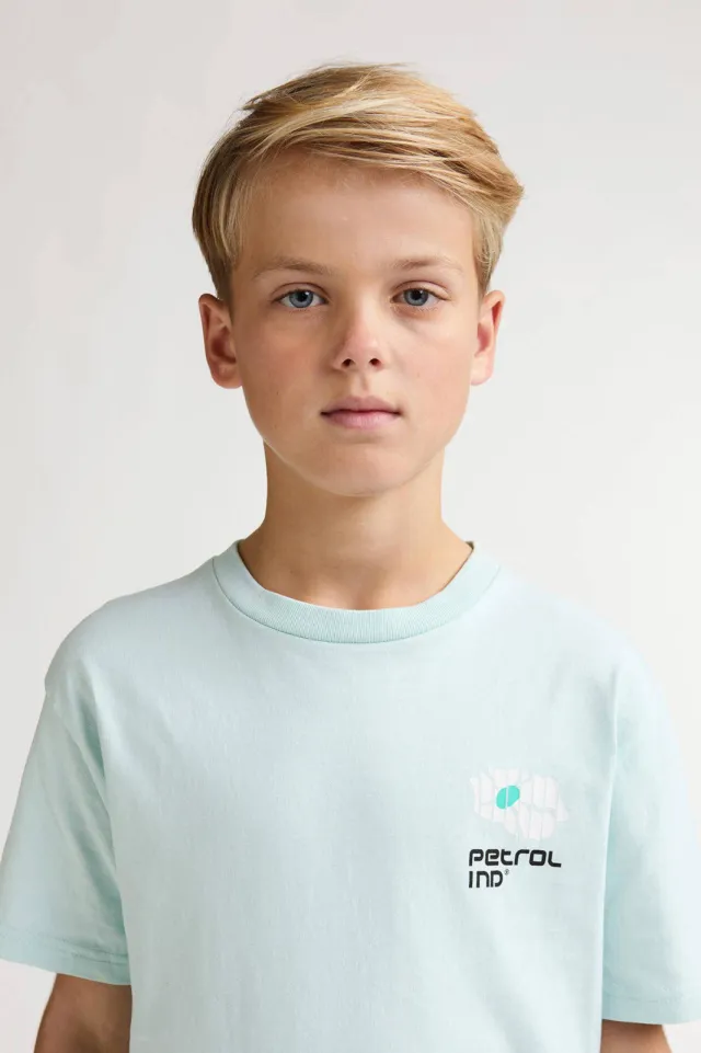 Petrol Industries t-shirt met backprint mintgroen, foto 4