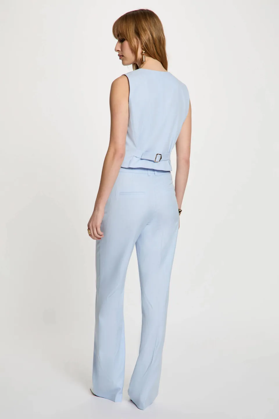 Morgan straight high waist pantalon lichtblauw, foto 3