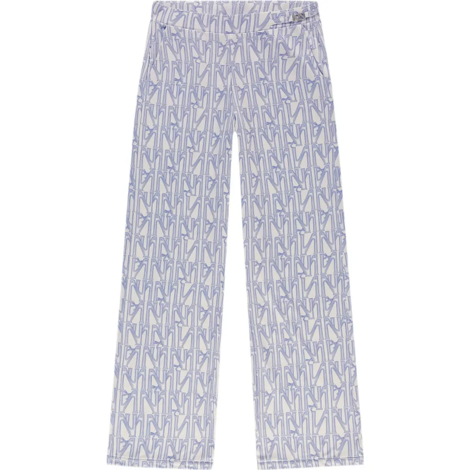 Nik & Nik wide leg casual broek lichtblauw lichtblauw / wit, foto 2