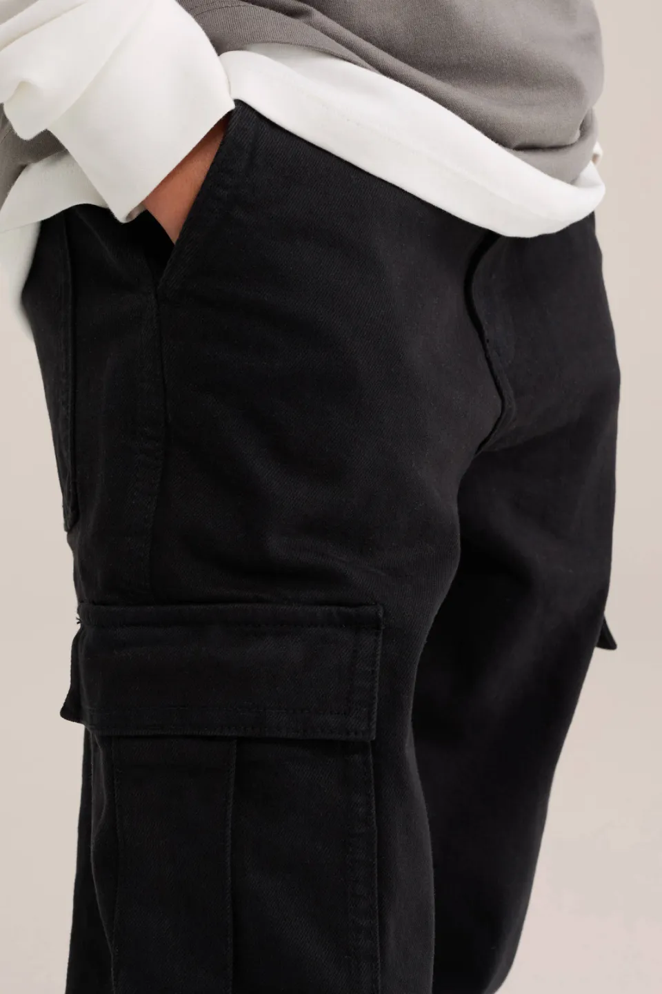 WE Fashion Blue Ridge cargobroek zwart, foto 4