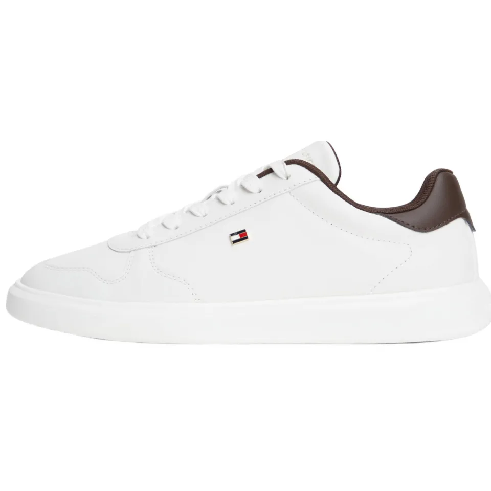 Tommy Hilfiger leren sneakers - ecru/bruin, foto 3