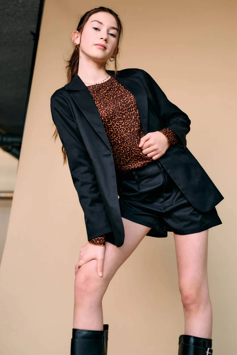 NoBell’ Kaya longsleeve met panterprint bruin, foto 5