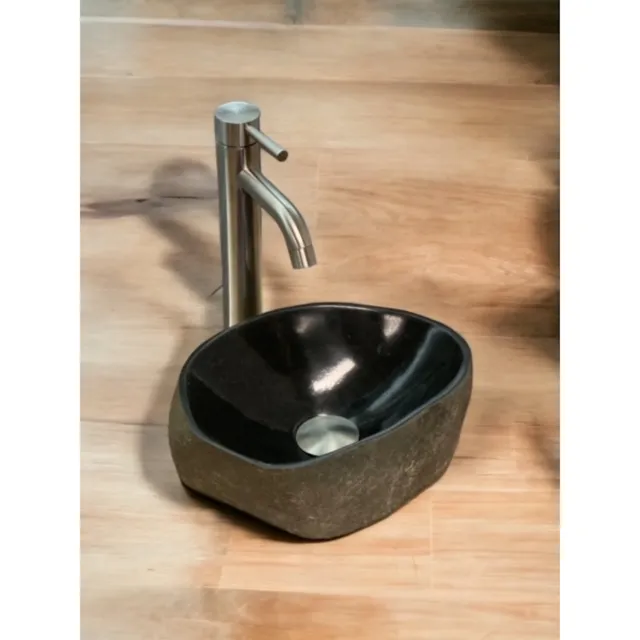 Casajoy Waskom Casajoy Kenzo 30cm Riviersteen Zwart