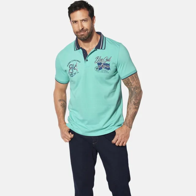 Jan Vanderstorm regular polo OLFGIR Plus turquoise