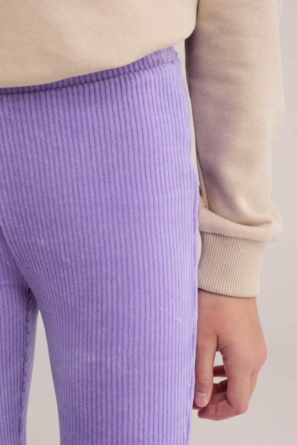 WE Fashion fluwelen flared broek paars, foto 5