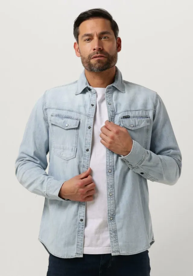 G-Star Raw Heren Overhemden Dakota Slim Shirt L/s - Lichtblauw