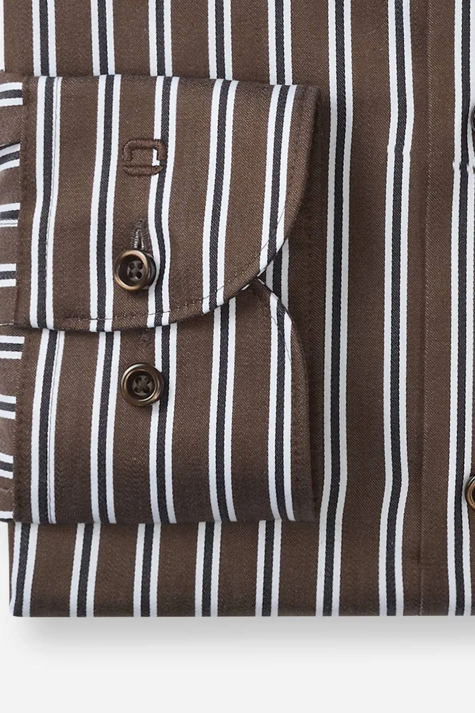 Olymp slim fit gestreept overhemd - bruin, foto 3