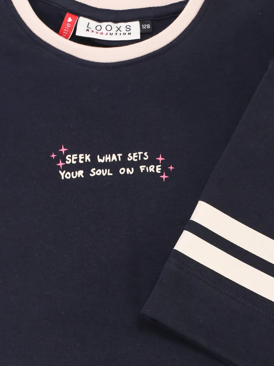 LOOXS little boxy t-shirt met tekst donkerblauw, foto 6
