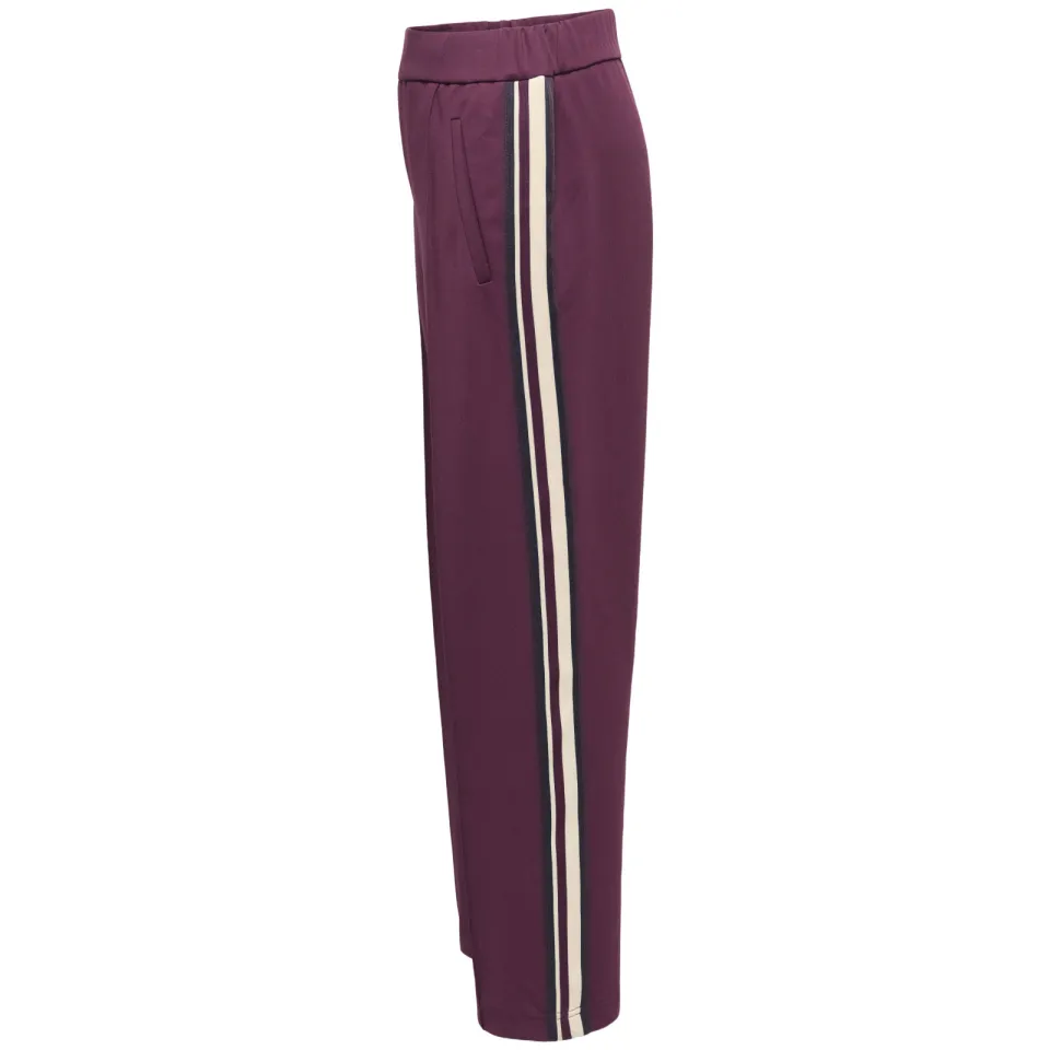 Only wide leg casual broek donkerpaars, foto 3
