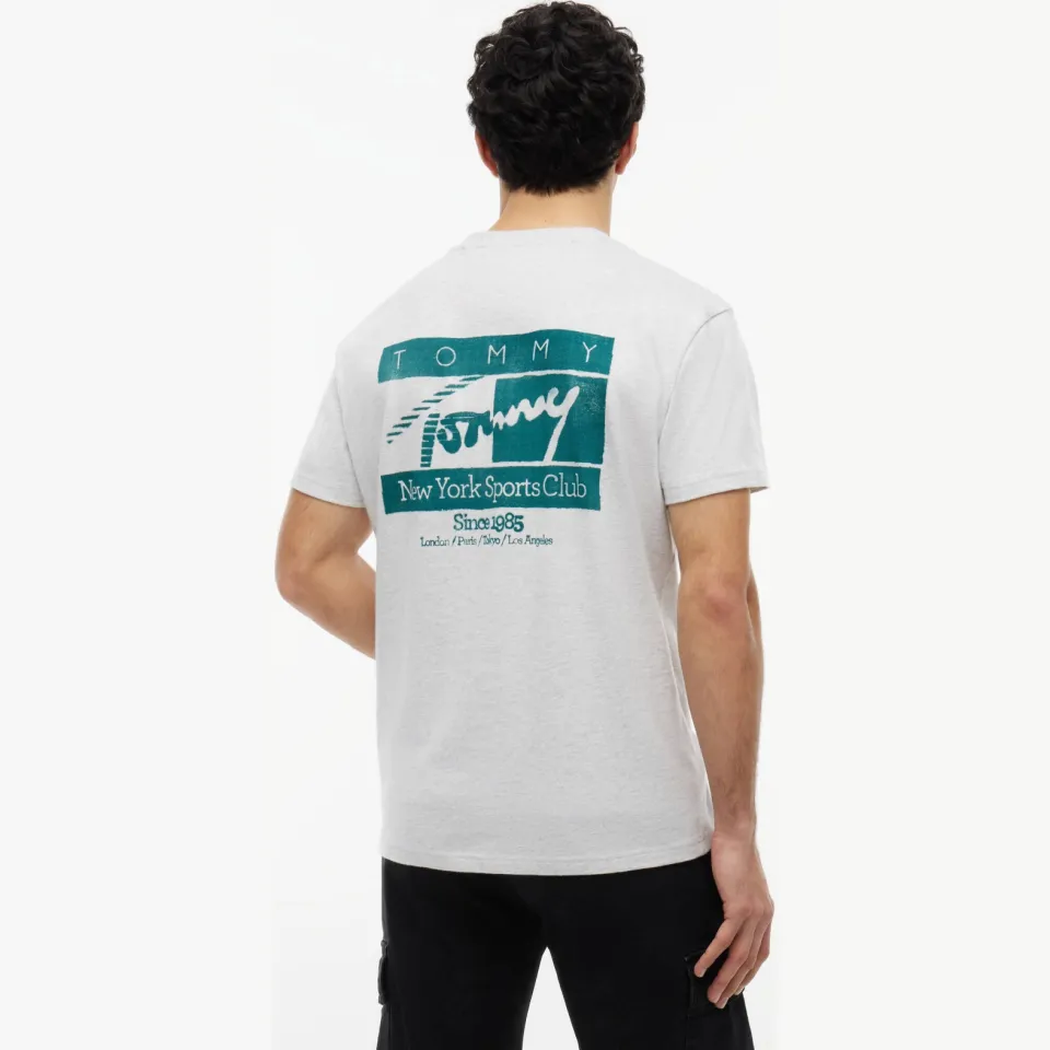 Tommy Jeans regular fit T-shirt met backprint - grijs, foto 7