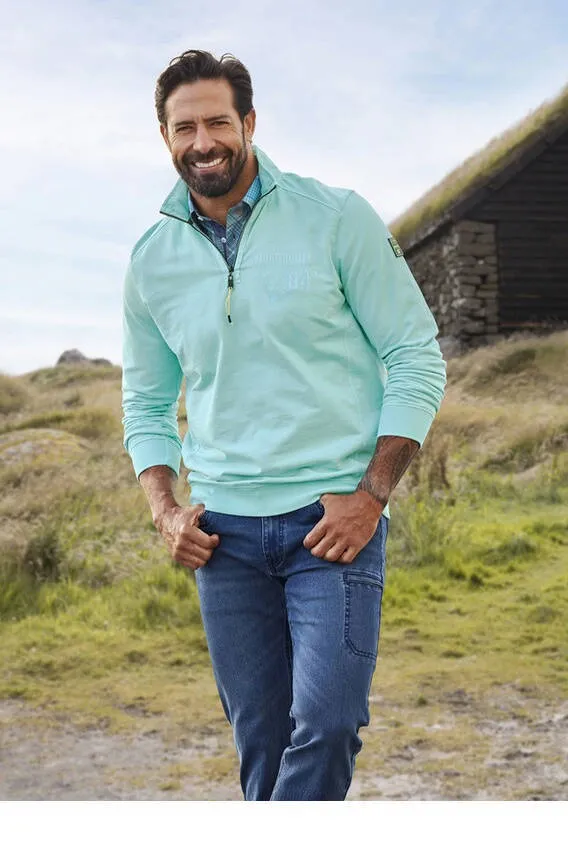 Jan Vanderstorm +FIT Collectie sweater Plus Size ANSBERT turquoise, foto 4