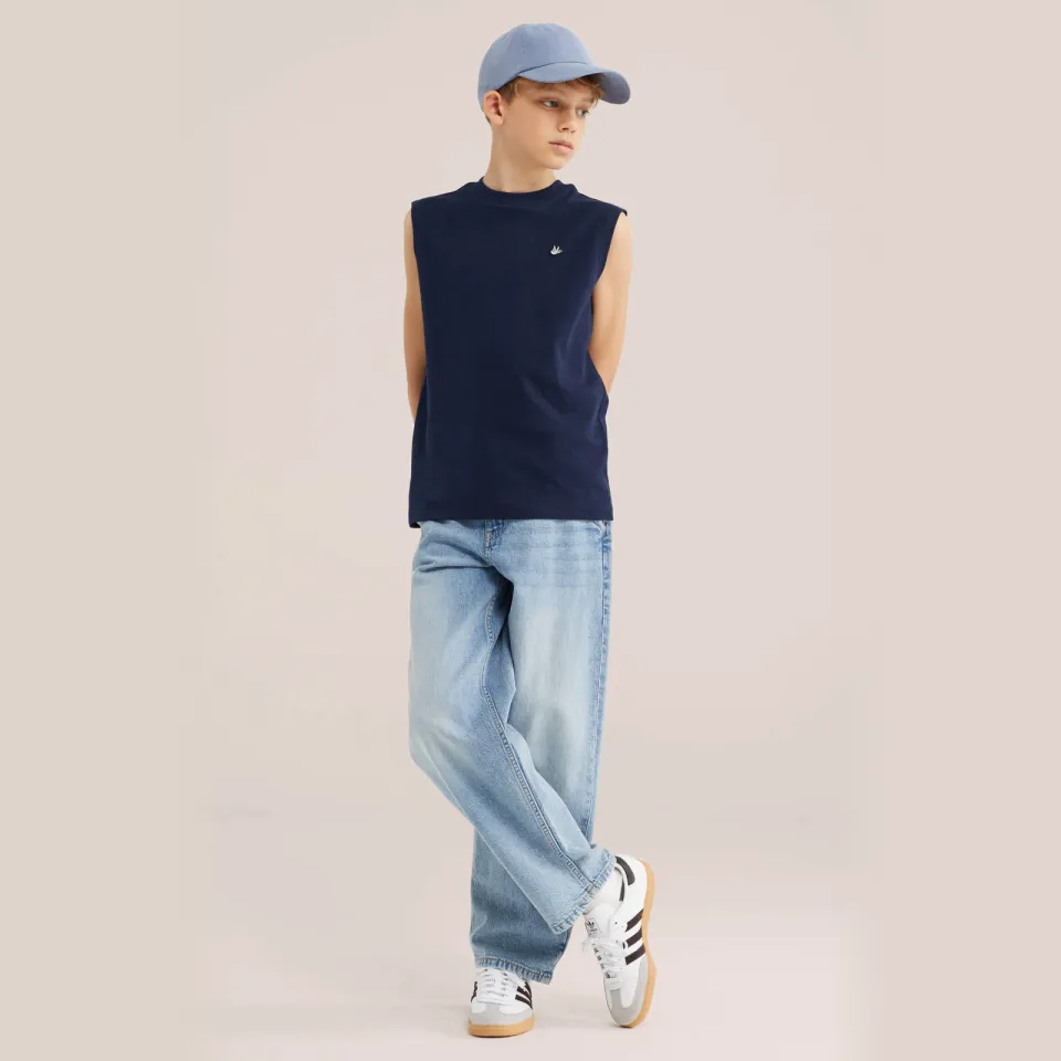 WE Fashion tanktop donkerblauw