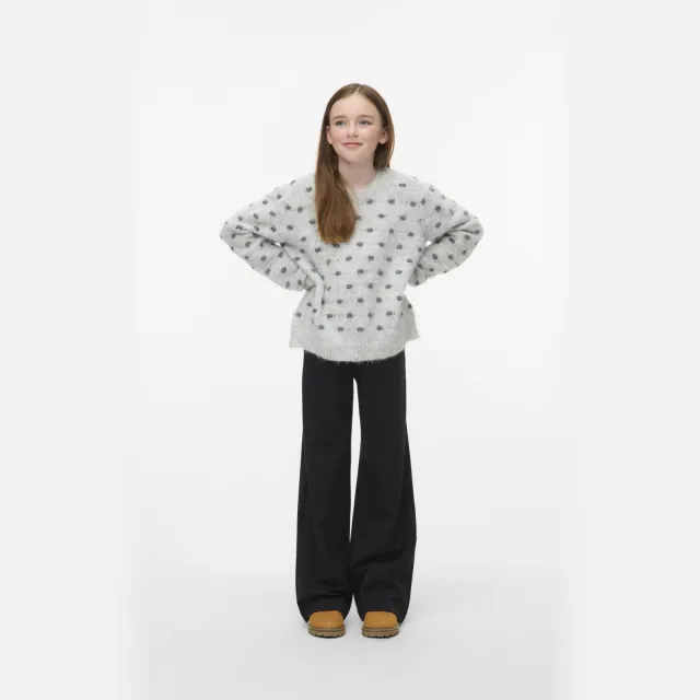 Vero Moda GIRL gebreide trui grijs melange Lichtgrijs melange