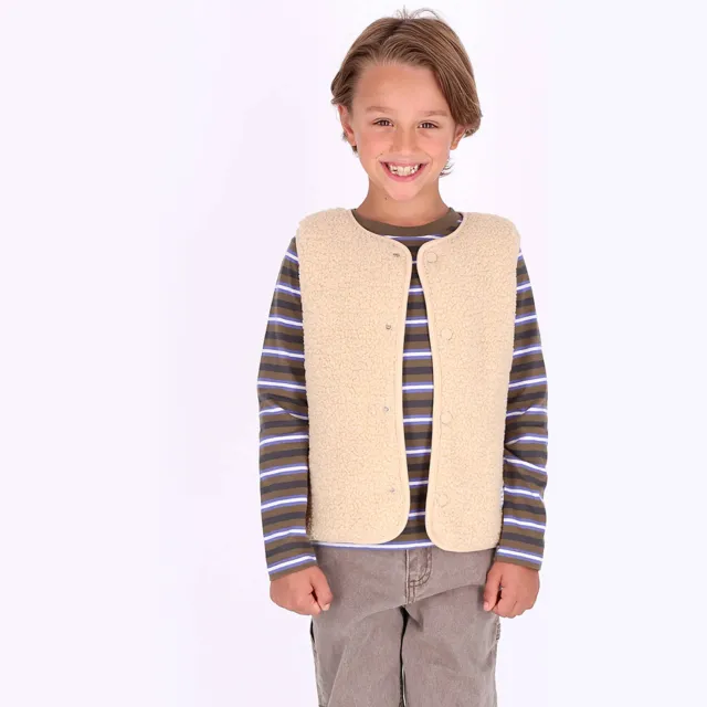 B.Nosy rechtvallend teddy gilet - beige
