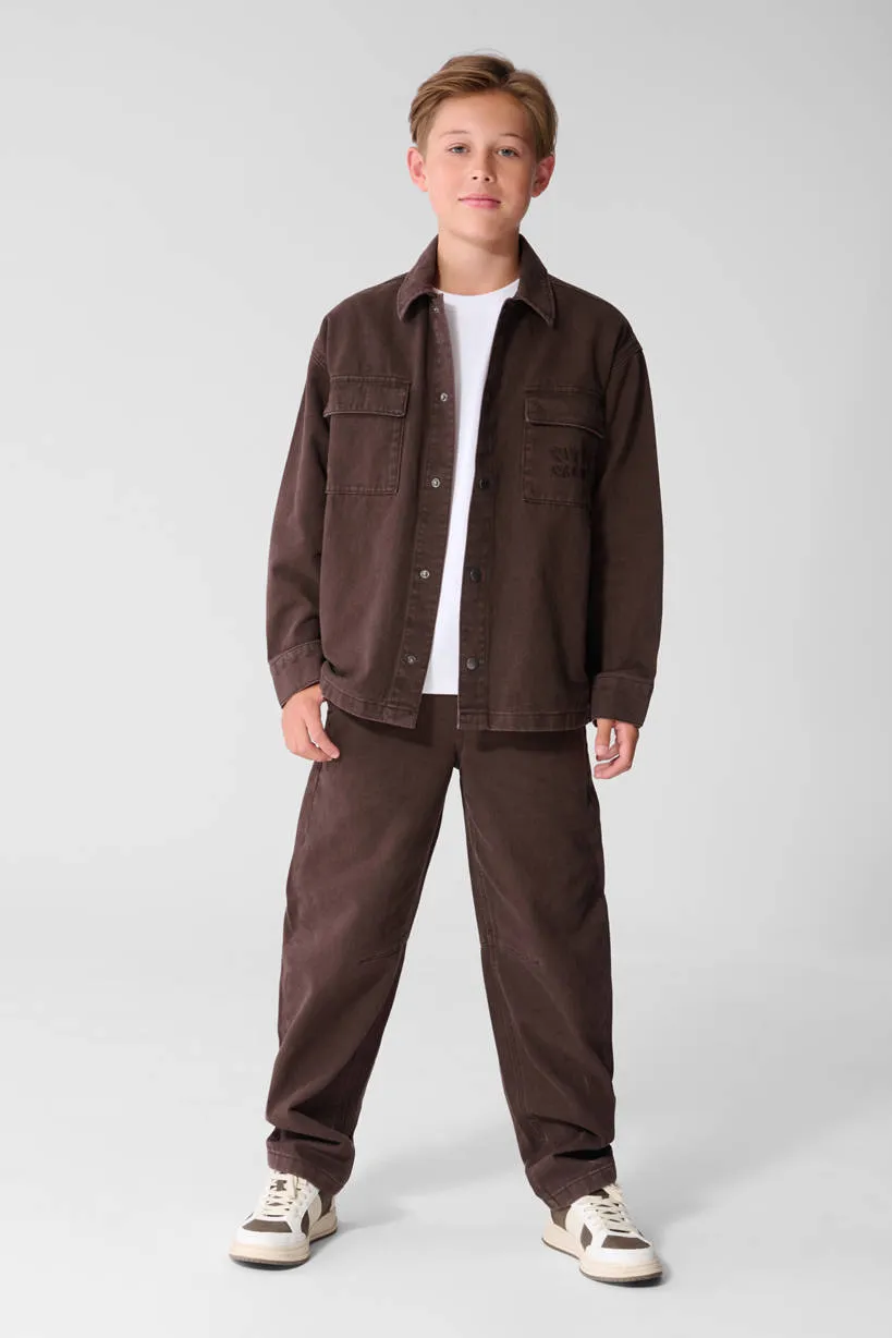 Shoeby casual broek donkerbruin