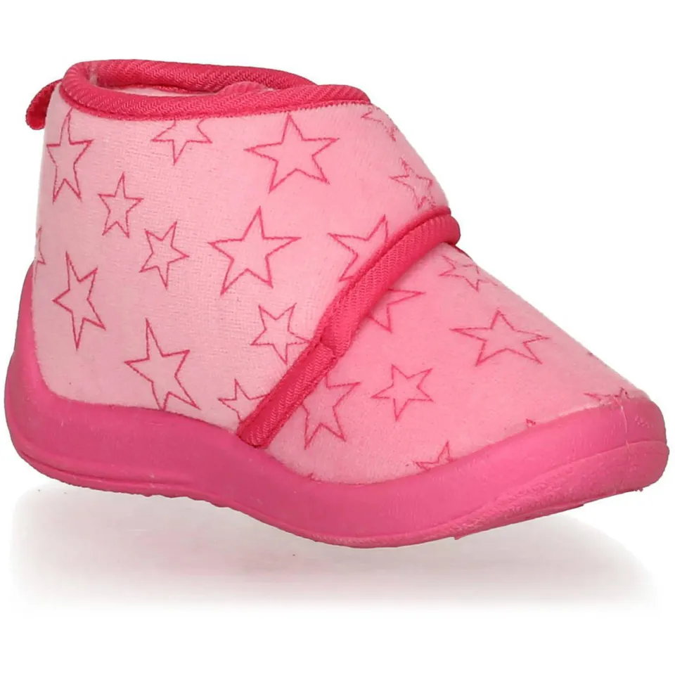 Playshoes pantoffels met sterrendessin Velcro roze/donkerroze, foto 7