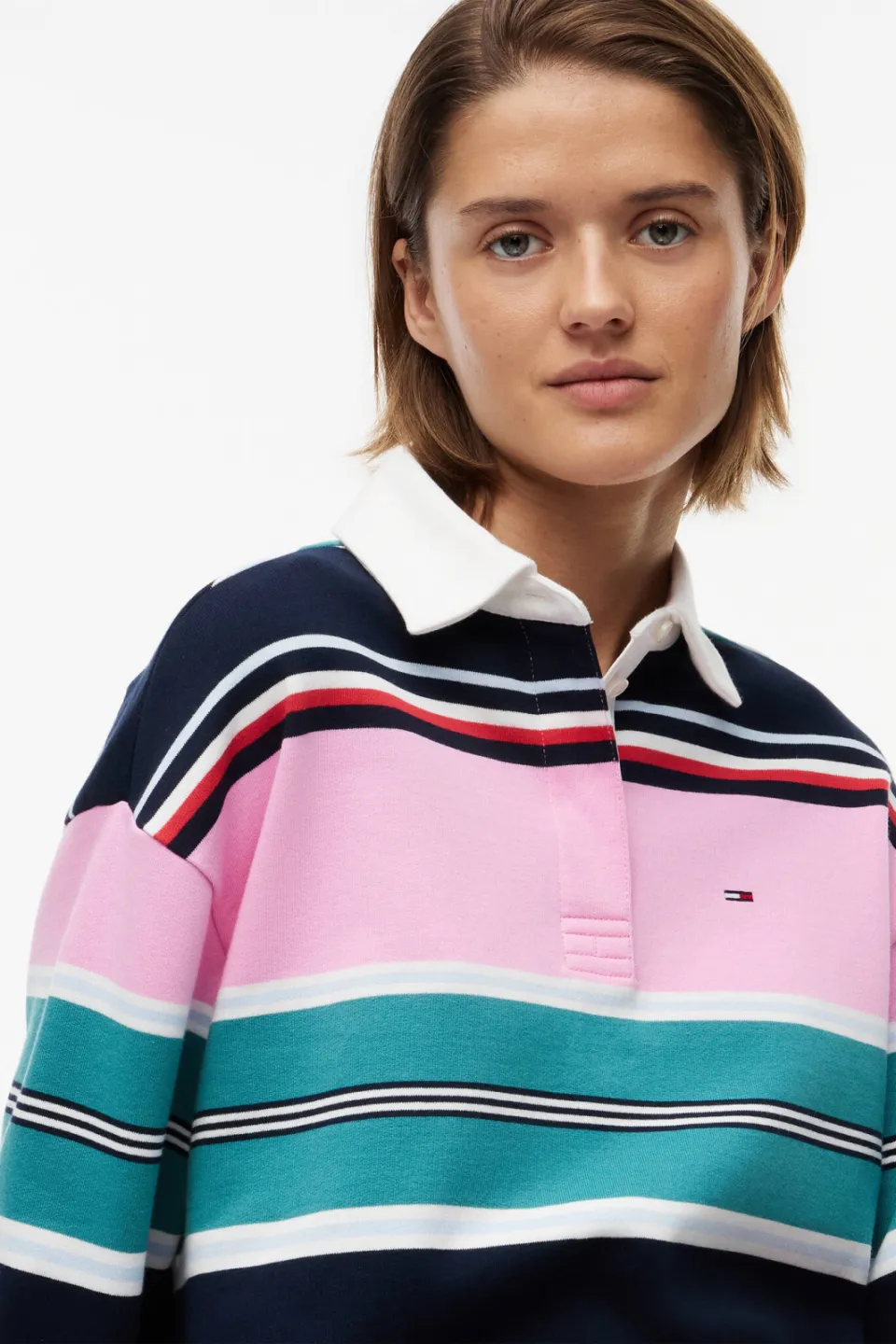Tommy Jeans gestreepte sweater marineblauw, foto 4