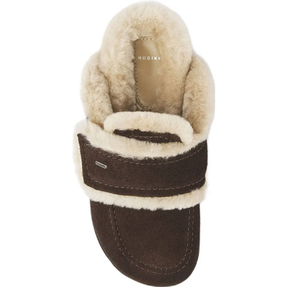 Nubikk Teddy Furry II clogs donkerbruin bruin, foto 3