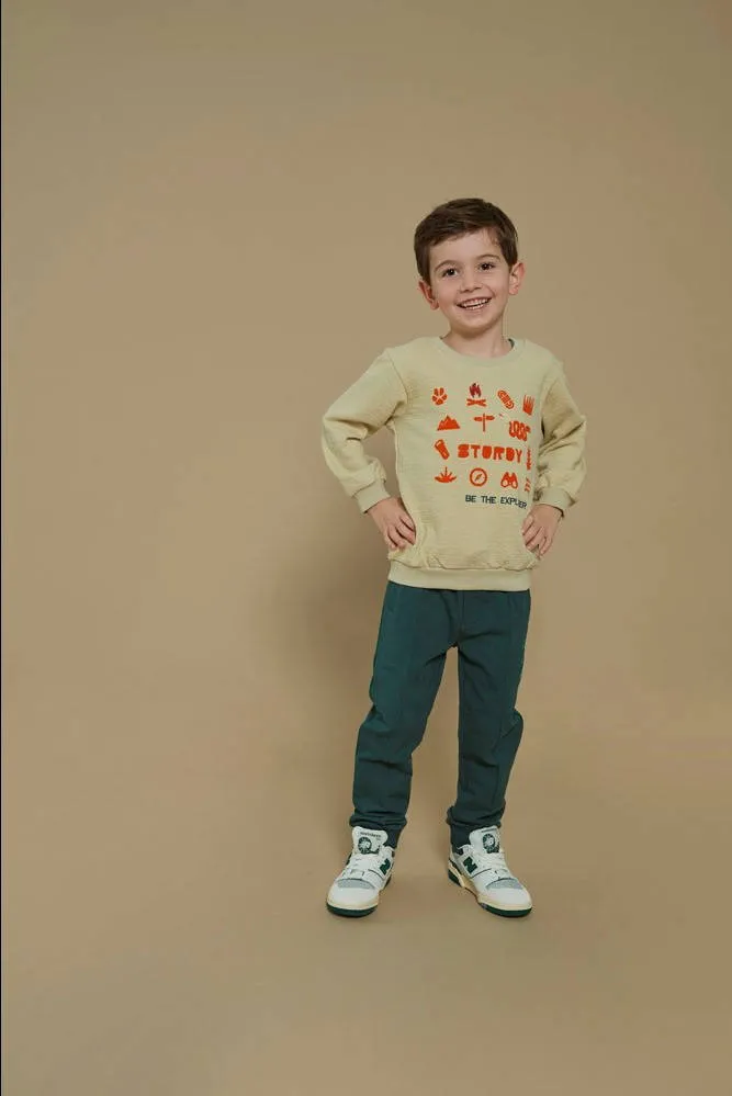 Sturdy sweater beige/oranje Chasing trails, foto 6