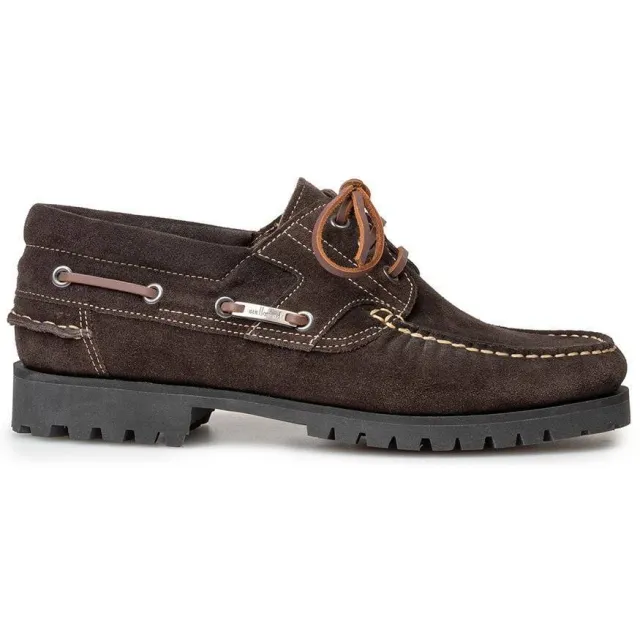 Floris Van Bommel Boat Shoe 02.06 suède bootschoen donker bruin