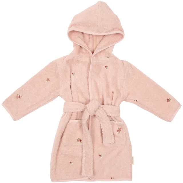 Little Dutch badjas geborduurd Blossom Roze