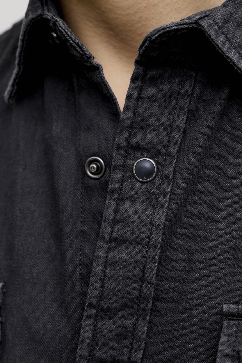 Jack & Jones ESSENTIALS regular casual overhemd black denim, foto 6