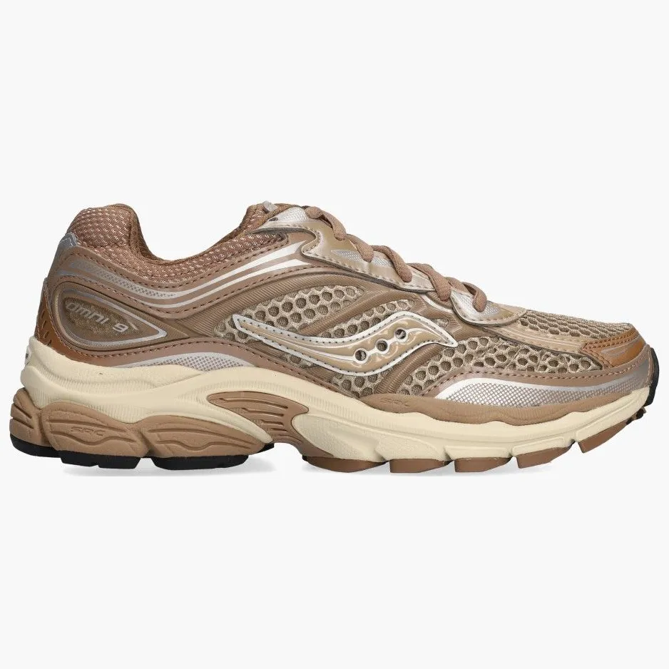 Saucony Progrid Omni 9 saddle eggshell Mesh Unisex bruin, foto 3