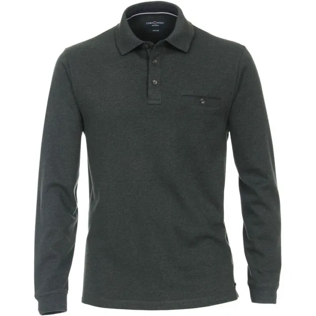 Casa Moda Casual poloshirt lange mouw groen